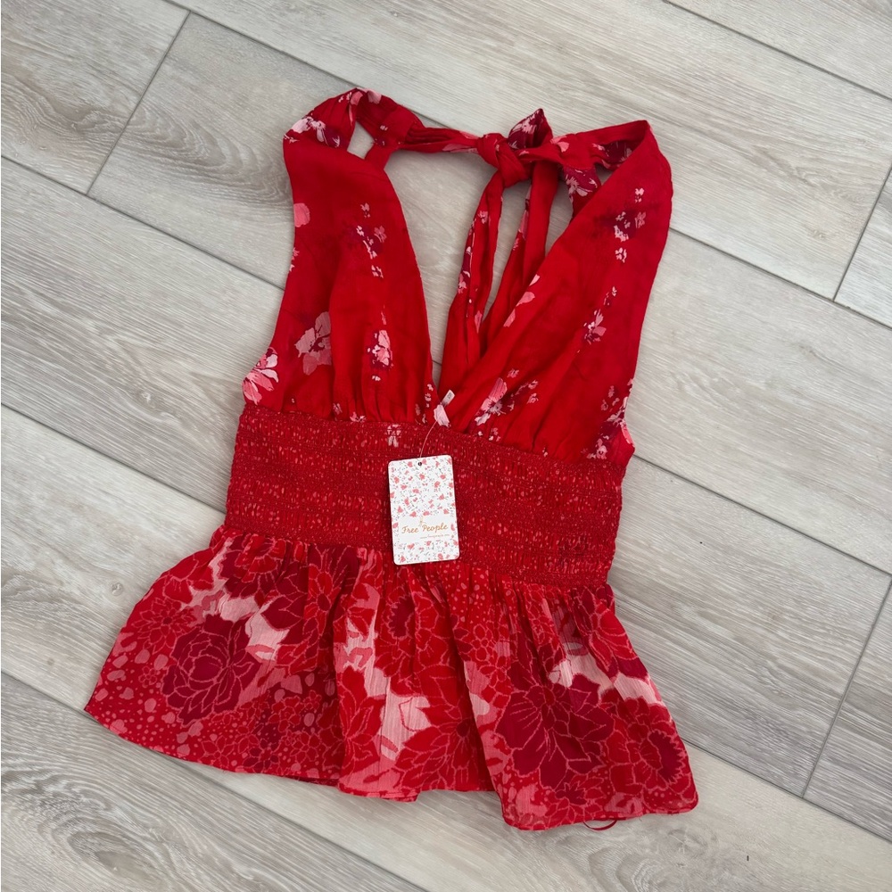 Free People Brinkley Halter Floral Tank Top XS